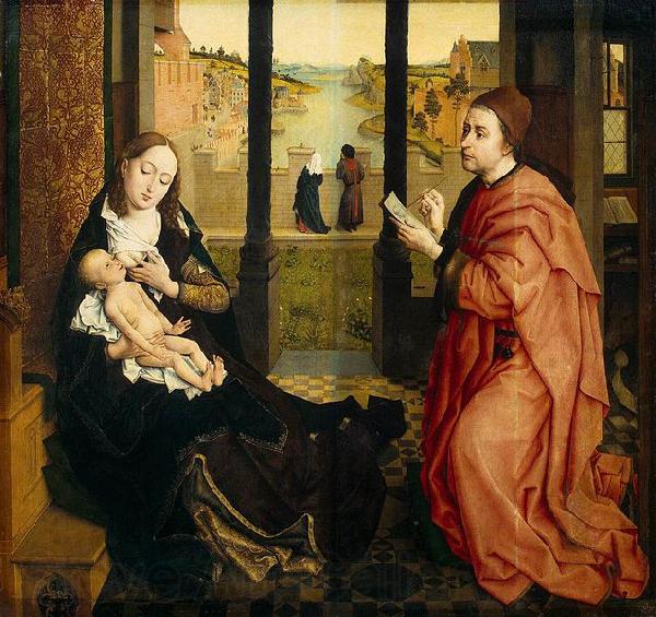 Rogier van der Weyden St Luke Drawing a Portrait of the Madonna Norge oil painting art